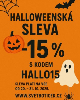 👻 Halloween klepe na dveře – a s ním i slevy, které vás nenechají chladnými! Získejte 15% slevu na VŠE v e-shopu Svět...